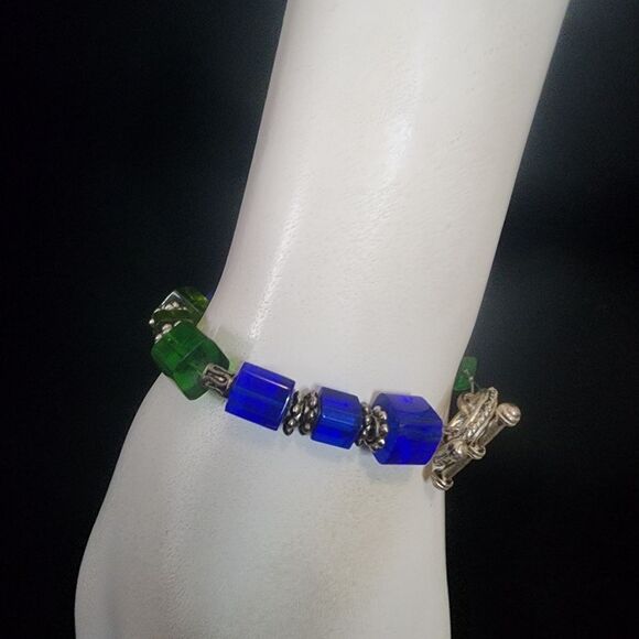 Blue & Green Glass Bracelet - Picture 3 of 4